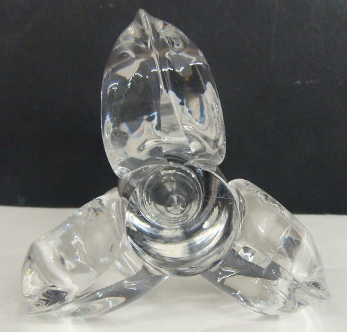 PAIR OF STEUBEN CRYSTAL CANDLESTICKS HOLDERS - 3