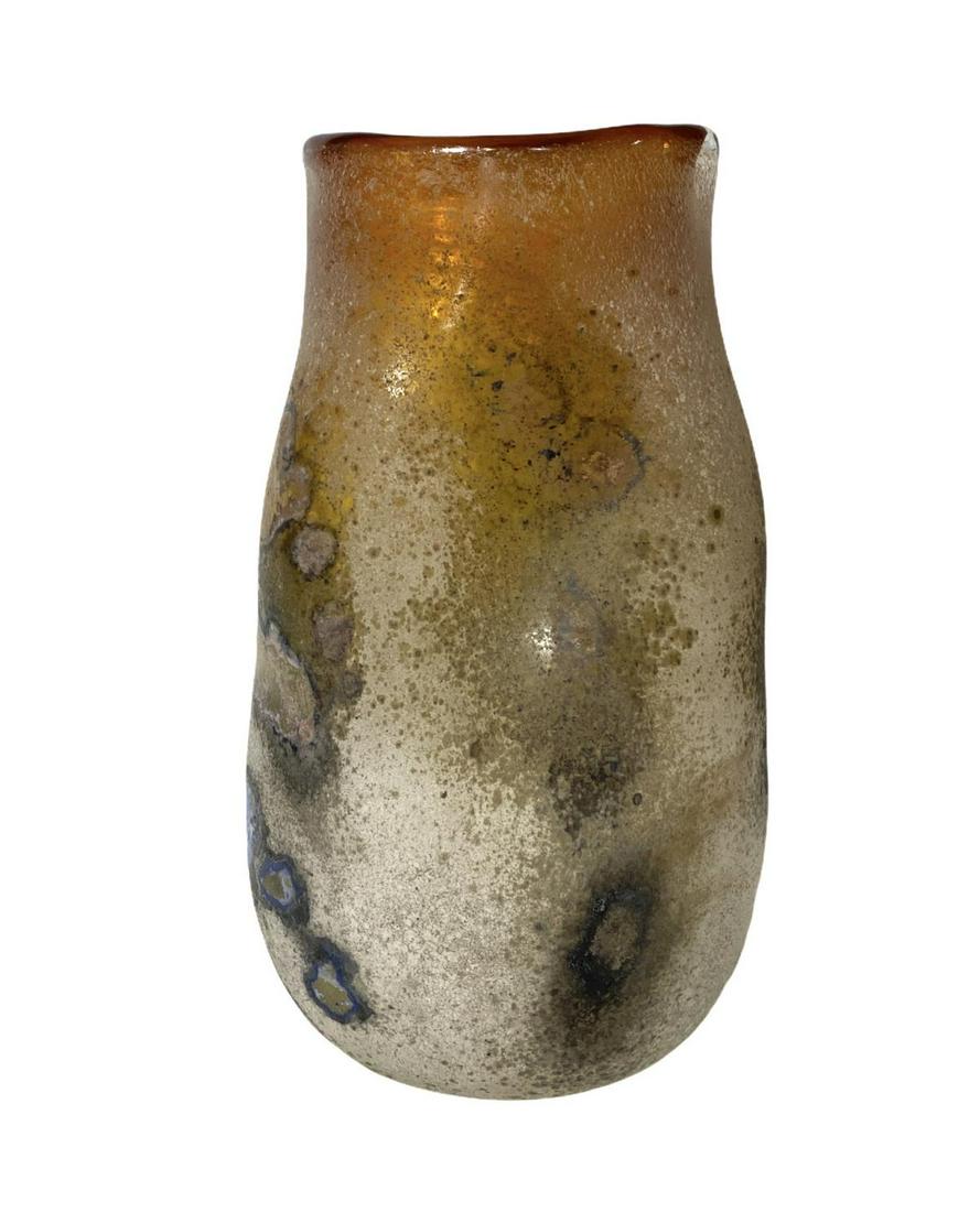 Signed Alfredo Barbini Murano Scavo Glass Vase: Alfredo Barbini (Italian, 1912-2007) Murano Scavo Glass Vase signed Barbini on bottom measures 18" H x 10" W