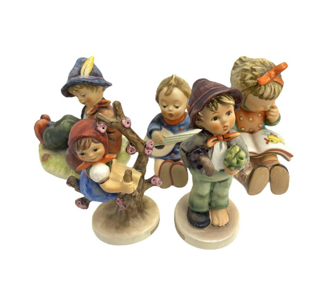 Five Goebel Hummels Porcelain Figurines: Five Goebel Hummels Porcelain Figurines measures 4" H-4 1/2" H