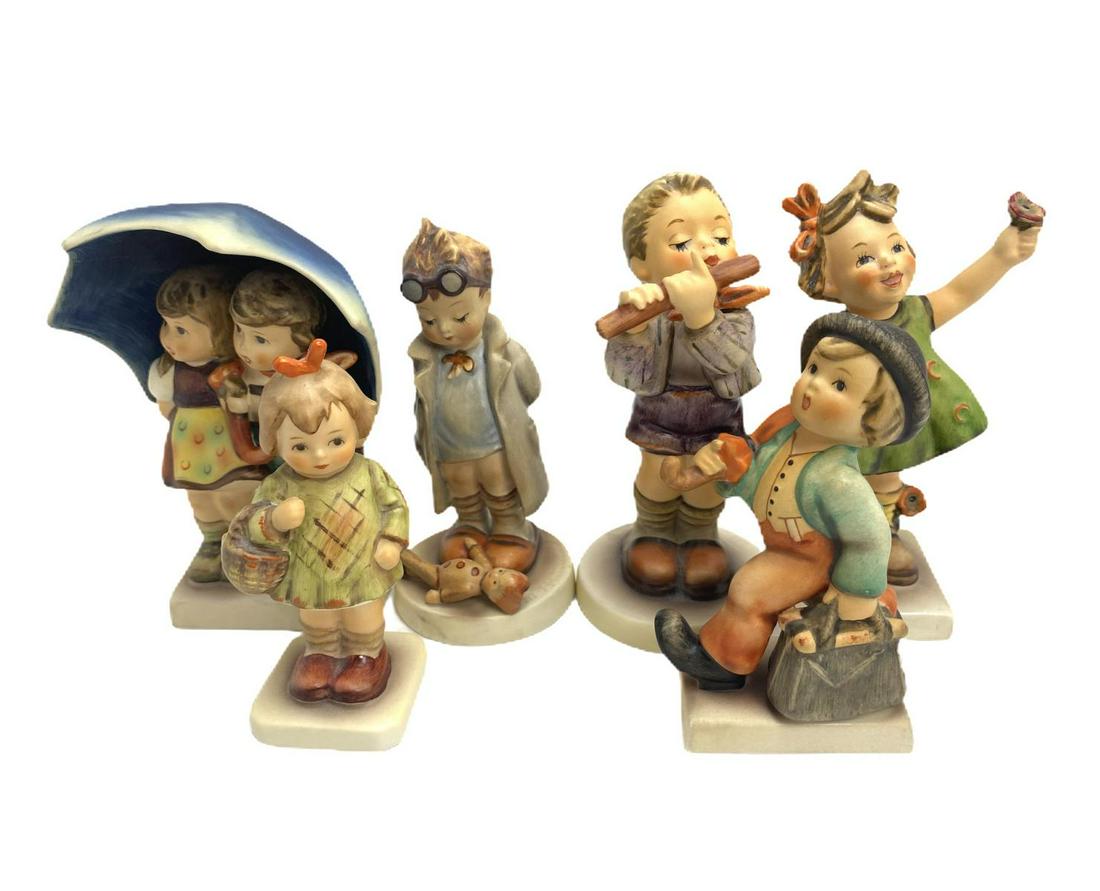 Six Goebel Hummels Porcelain Figurines: Six Goebel Hummels Porcelain Figurines measures 5" High