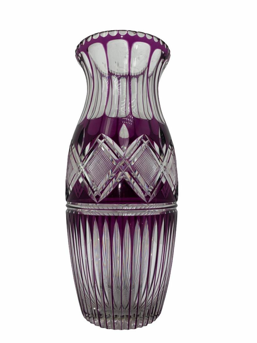 Cut to Clear Purple Vase: Cut to Clear Purple Vase measures Height: 12"