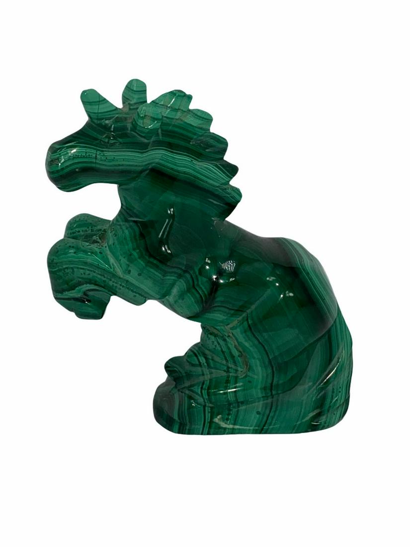 Chinese Carved Malachite Horse Figure: Chinese Carved Malachite Horse Figure measures Height: 3"