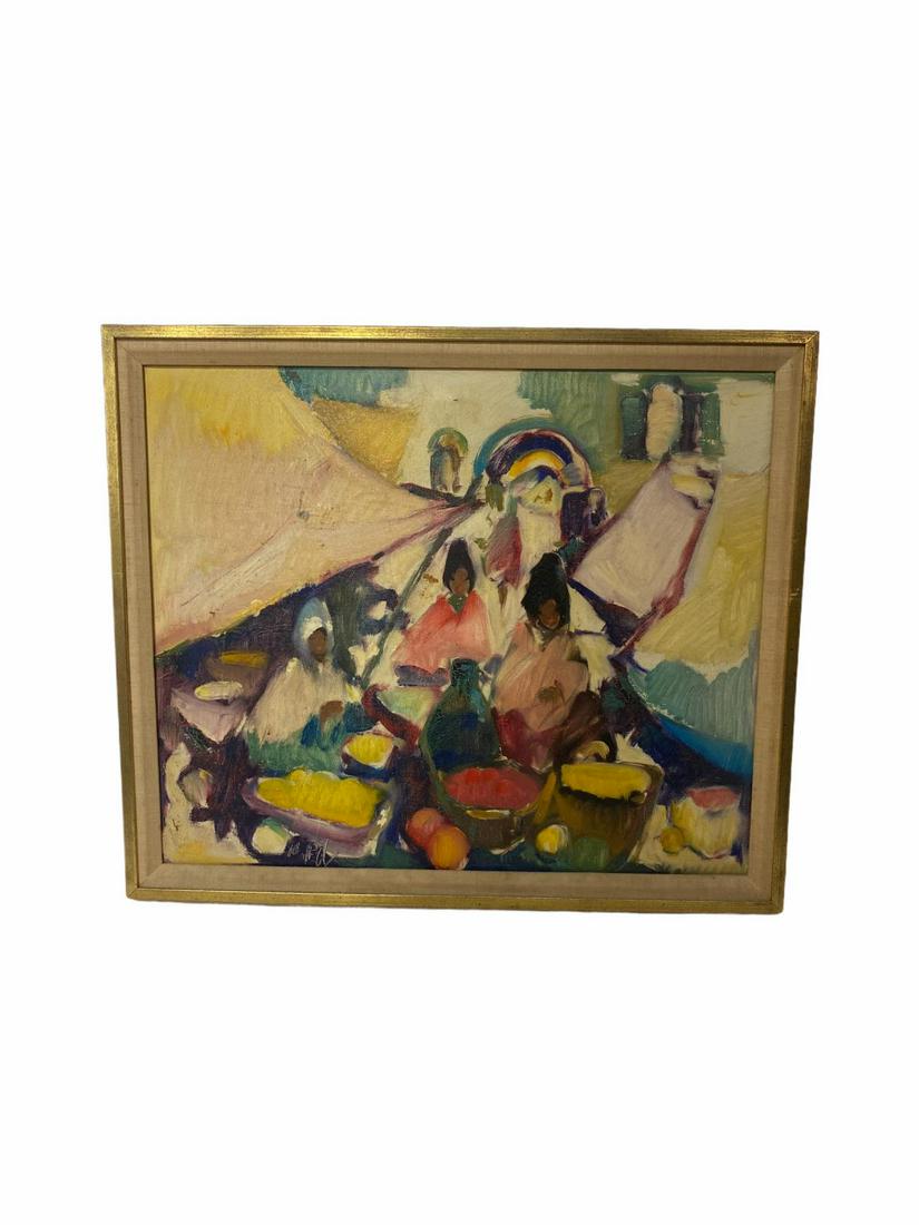 Signed Charles Levier French Oil Painting on Canvas: Charles Levier French Oil Painting on Canvas Abstract signed lower right measures Height: 20" x Width: 23 1/2", 1 1/3" frame and matte