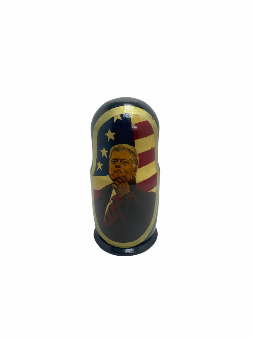 Russian Hand Painted Portrait Nesting Dolls: Russian Hand Painted Portrait Nesting Dolls measures Height: 8 3/4"