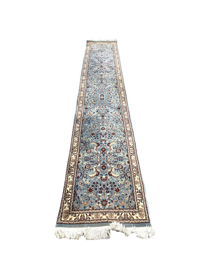 Handmade Persian Oriental 100% Wool Runner Rug: Handmade Persian Oriental 100% Wool Runner Rug measures 2' 6" x 13' 10"