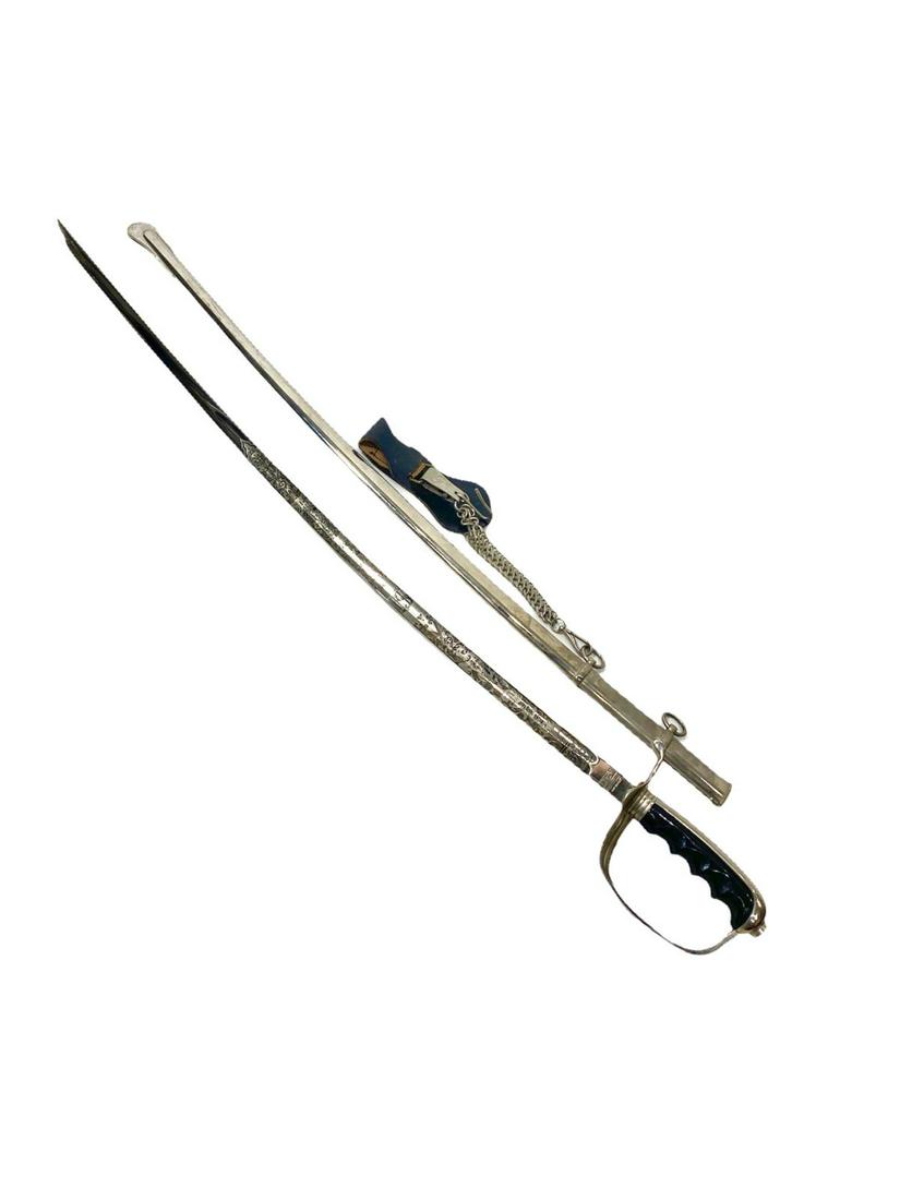 N.S. Meyer U.S. Military Dress Sword Trademark Defender: N.S. Meyer U.S. Military Dress Sword Trademark Defender West Germany measures Length: 37"