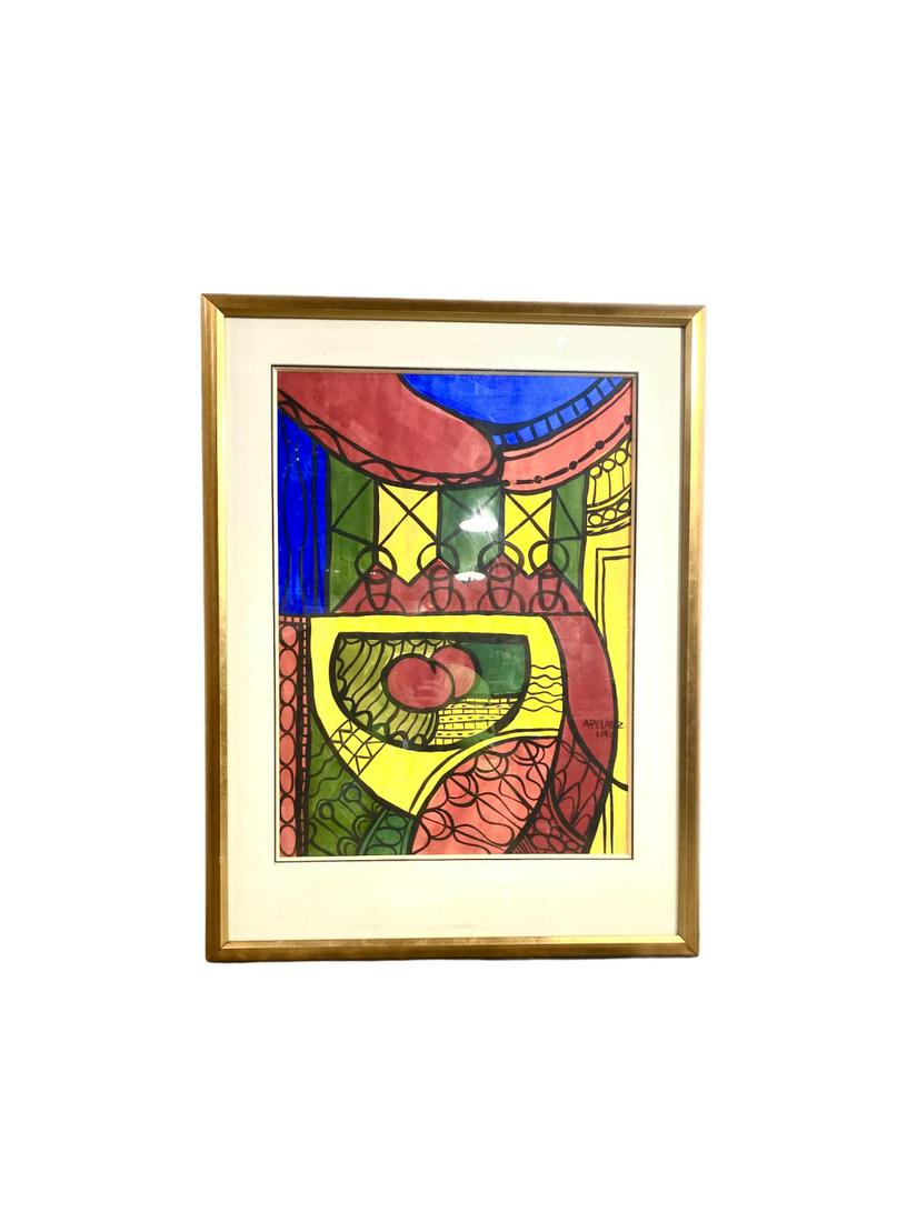 Signed Amelia Pelaez (Cuban, 1896-1968) Serigraph in: Amelia Pelaez (Cuban, 1896-1968) Serigraph in Color Abstract signed and dated lower right measures Height: 30" x Width: 22", 4" frame and matte