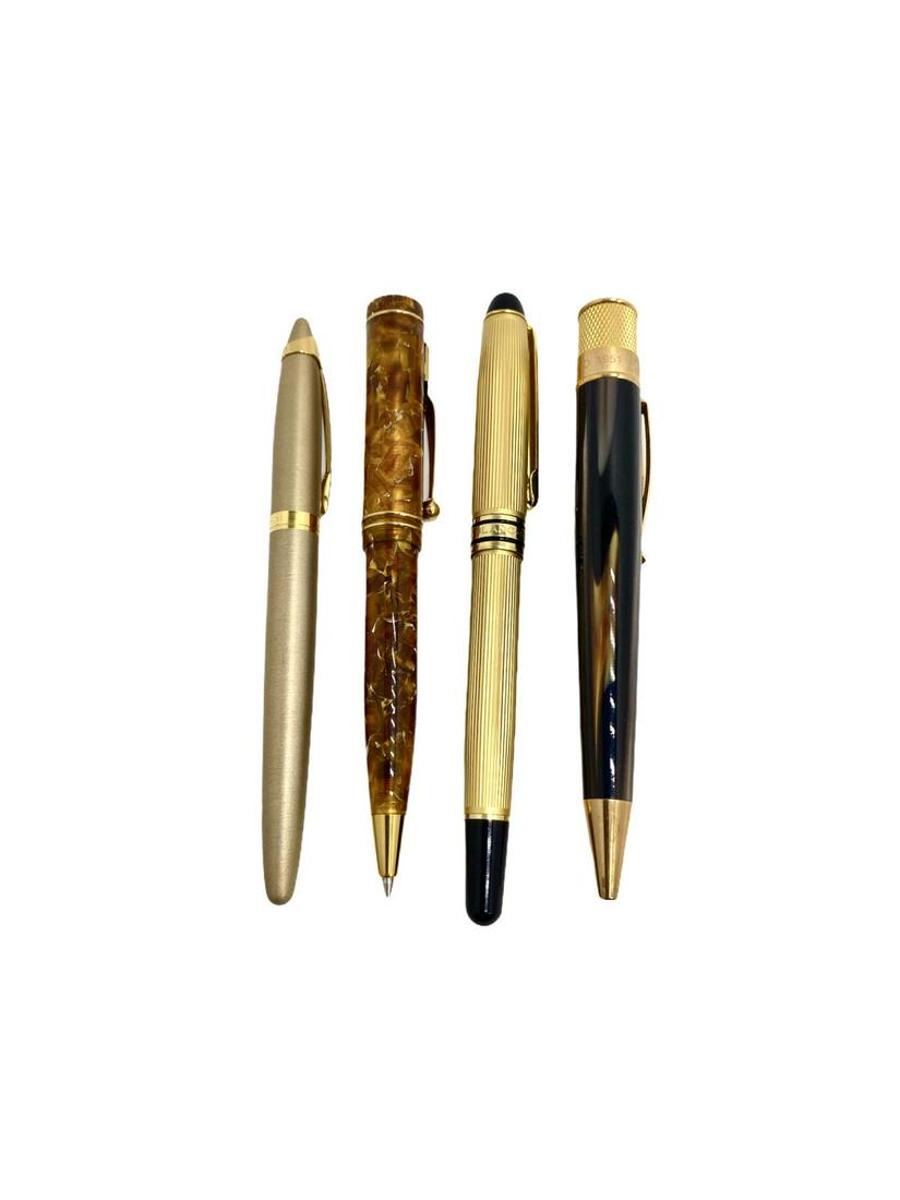Lot of Four Ballpoint Pens: Lot of Four Ballpoint Pens includes Montblac Meisterstuck Tornado by Retro 1951, Waterman and Conway Stewart