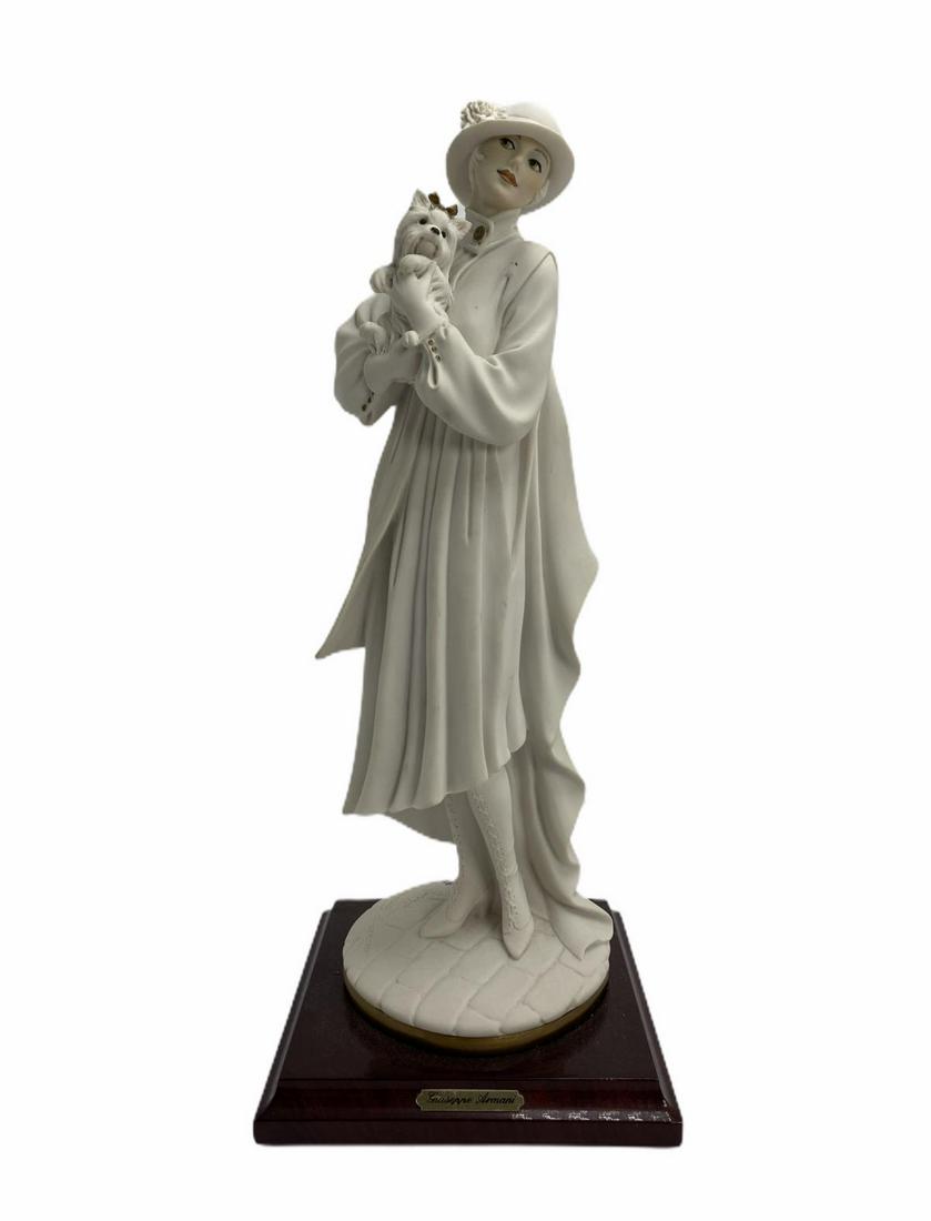 Giuseppe Armani Florence Lady with Dog Figurine: Giuseppe Armani Florence Lady with Dog Figurine measures 13" H