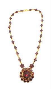 Victorian Vermeil and Garnet Necklace: Victorian Vermeil and Garnet Necklace 8.4dwt/13.06g. Please note items being started at 35% of original price purchased over 25 years ago