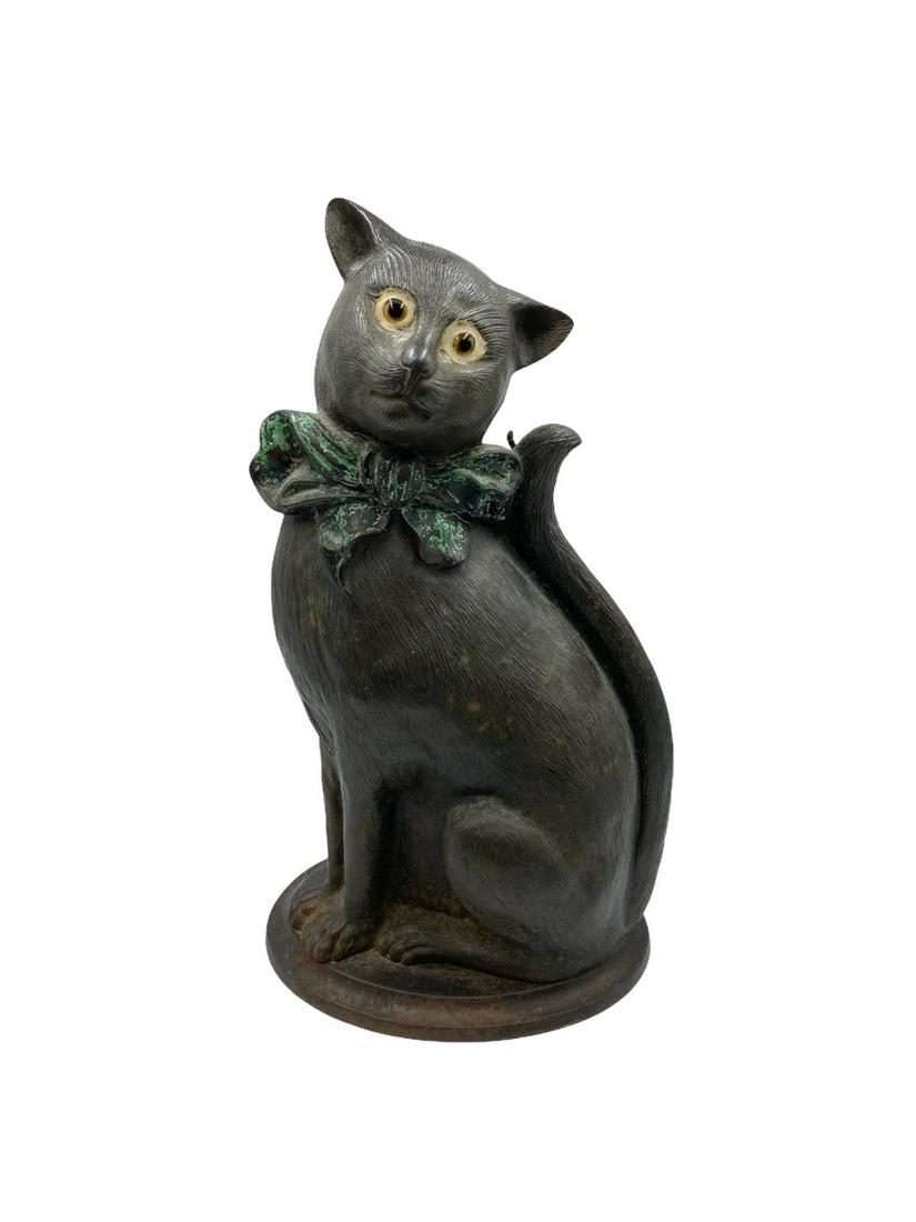 Antique English Nestor Cast Iron Cat Door Stopper: Antique English Nestor Cast Iron Cat Door Stopper measures H: 14" x W: 8"