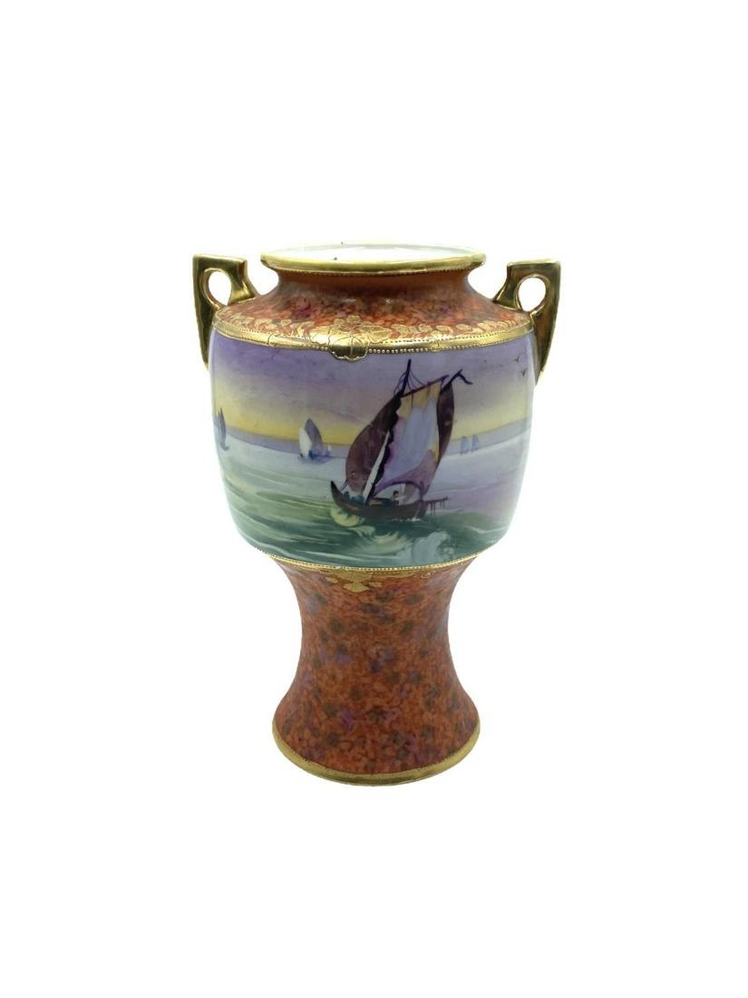 Nippon Hand Painted Porcelain Vase: Nippon Hand Painted Porcelain Vase measures H: 8 1/2" x W: 5"