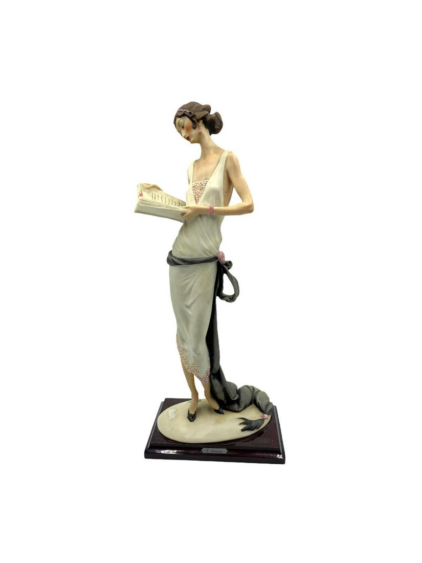 Giuseppe Armani Florence Lady Reading Book Figure: Giuseppe Armani Florence Lady Reading Book Figure measures H: 18"