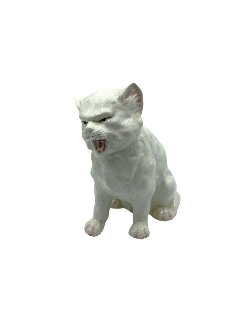 Royal Dux Porcelain Cat Figure Made in Czechoslovakia: Royal Dux Porcelain Cat Figure Made in Czechoslovakia measures H: 8 1/2" x W: 7 1/2"