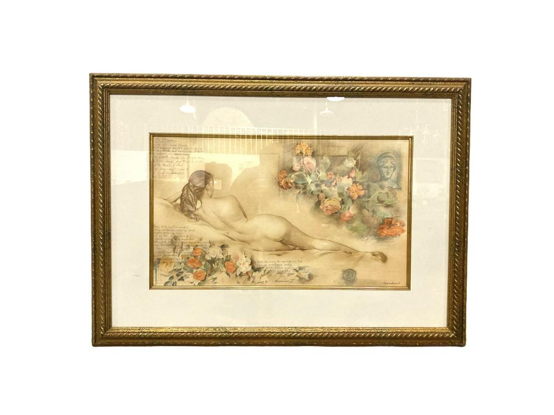 Signed Martin Broadbent Limited Edition Lithograph: Signed Martin Broadbent Limited Edition Lithograph Harmony pencil signed and numbered 172/375 measures 13" x 23", 5" frame and matte