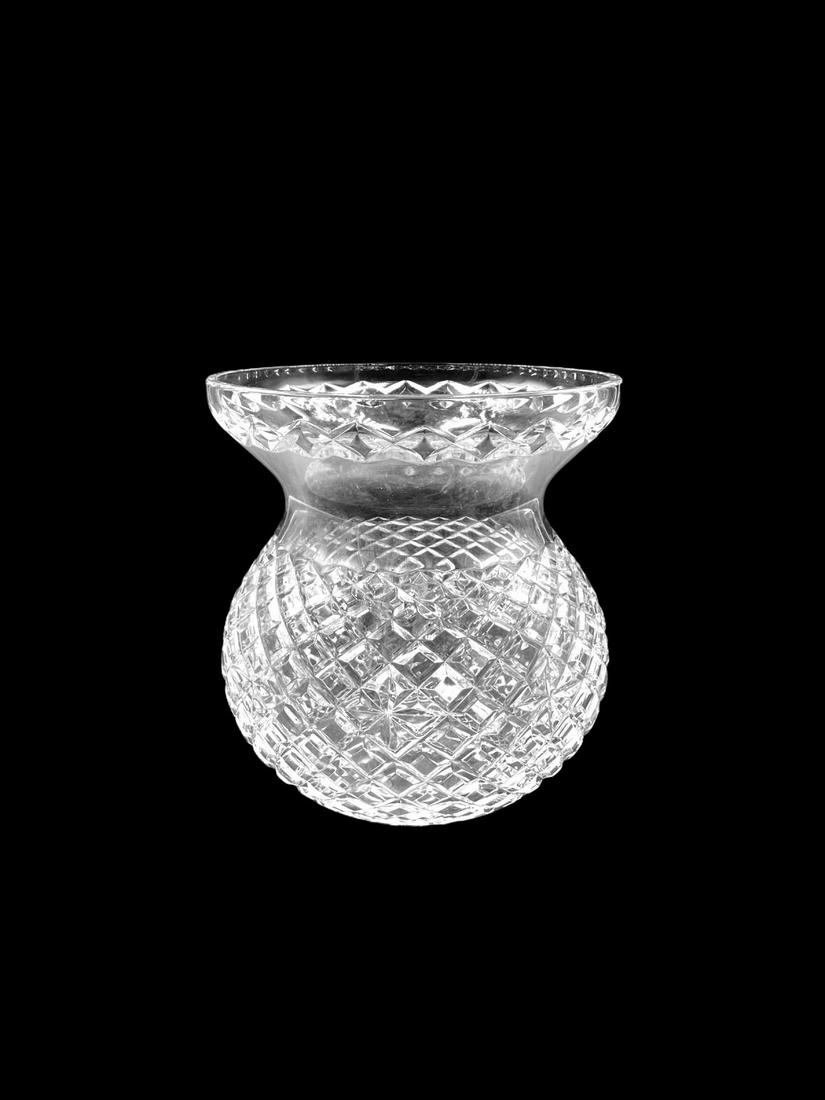 Waterford Cut Crystal Diamond Bouquet Vase: Waterford Cut Crystal Diamond Bouquet Vase measures 9" x 8"