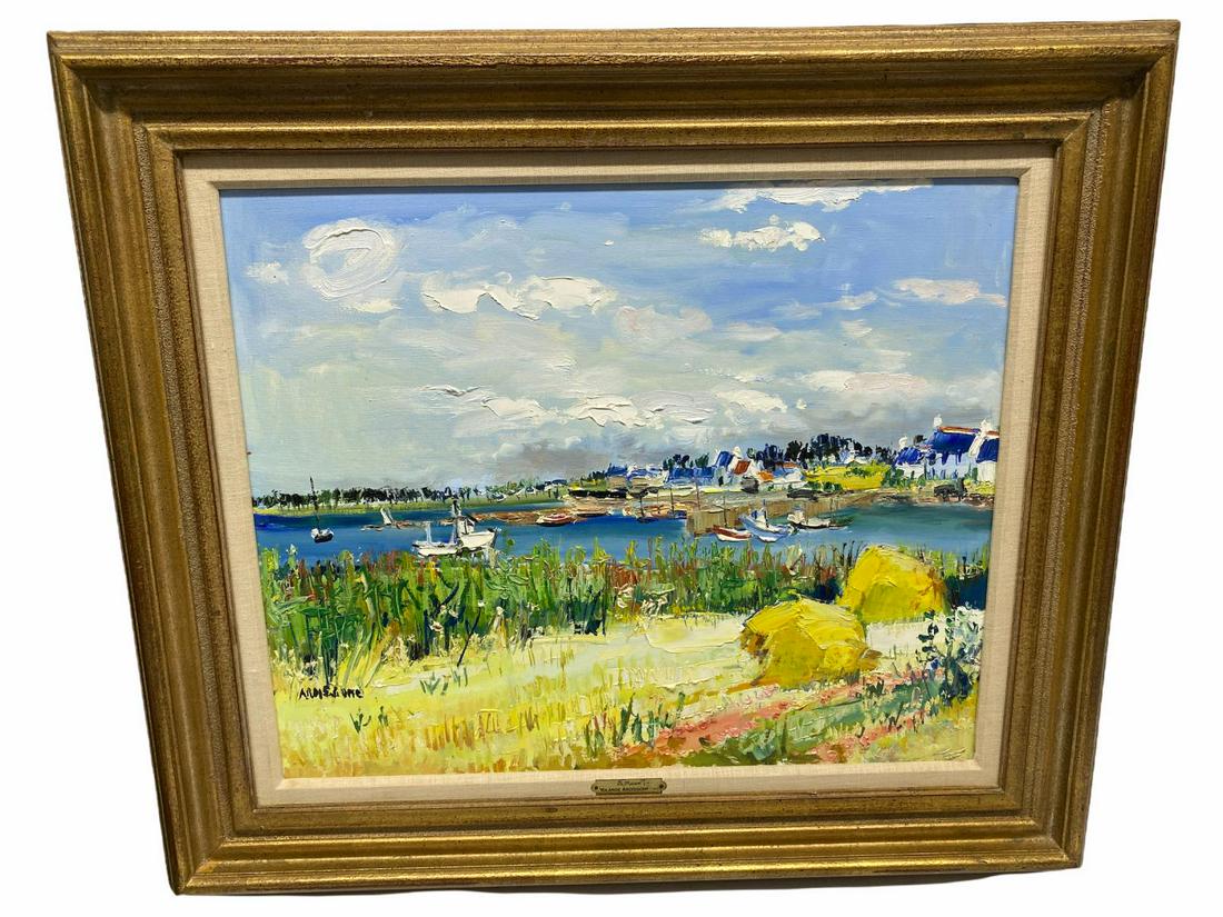 Signed Yolande Ardissone Oil on Canvas Titled La Maison: Signed Yolande Ardissone Oil on Canvas Titled La Maison. Signed lower left Ardissone, Provenance: Wally Findlay Galleries measures 23" x 19", 4" frame and matte