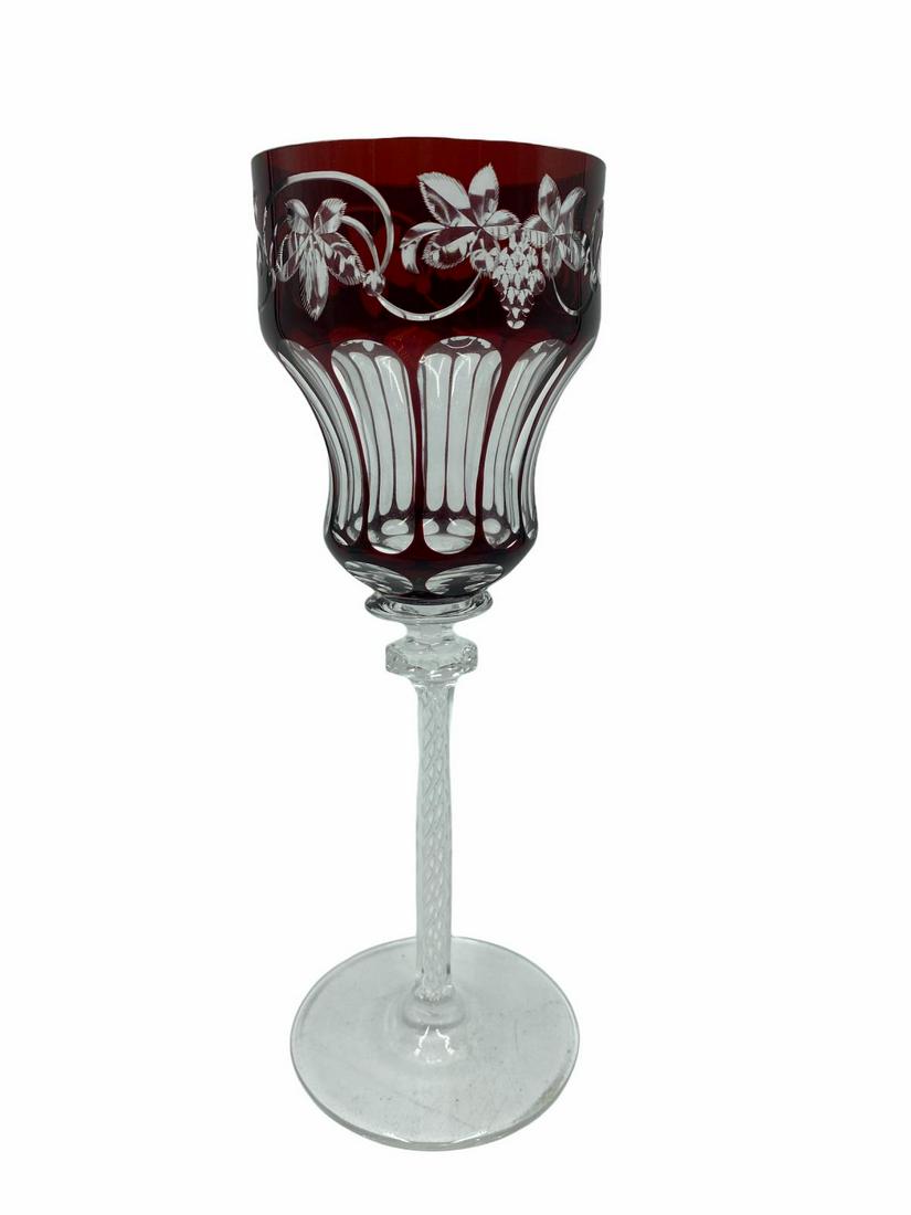 Lot of Twelve Baccarat? Cut to Clear Wone Goblets: Lot of Twelve Baccarat? Cut to Clear Wone Goblets measures H: 8 1/2"
