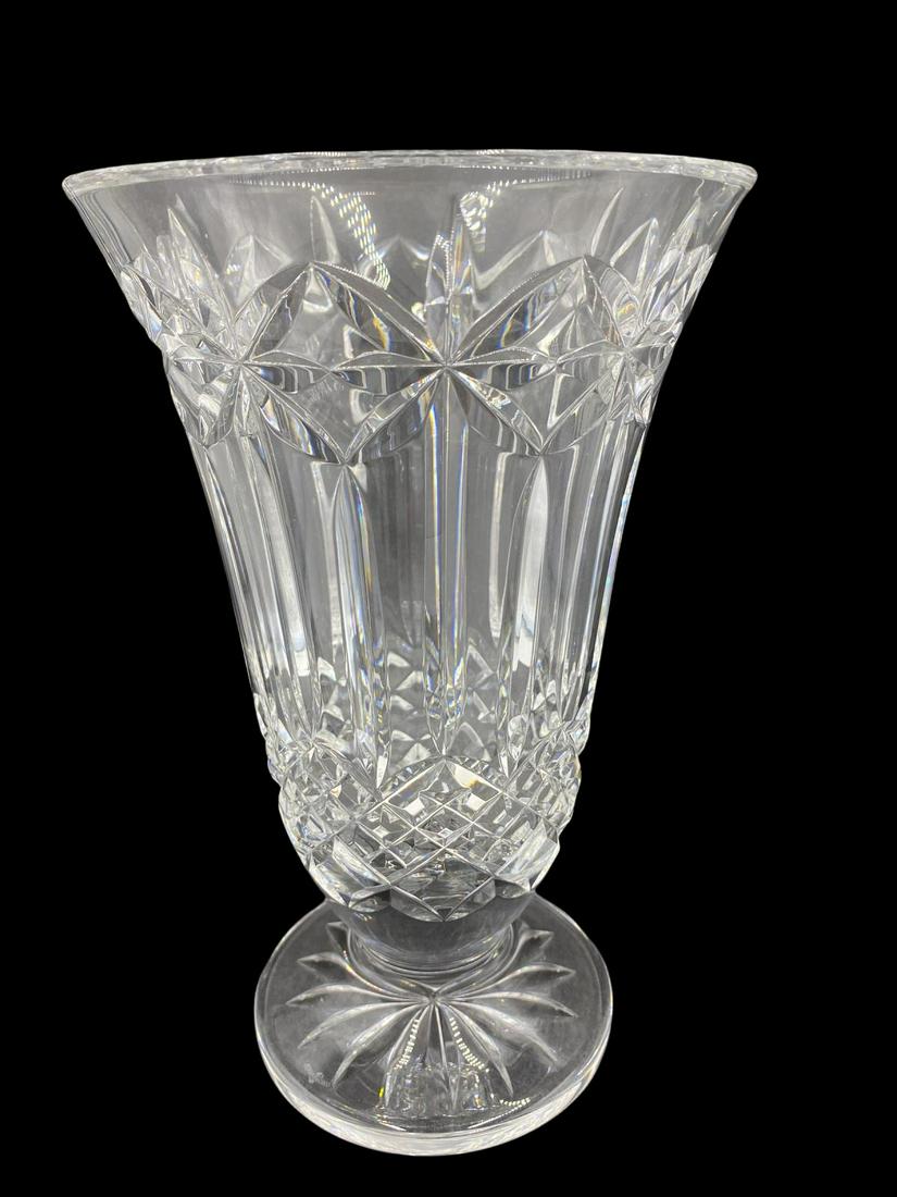 Waterford Cut Crystal Flower Vase: Waterford Cut Crystal Flower Vase measures H: 10" x DIA: 6"