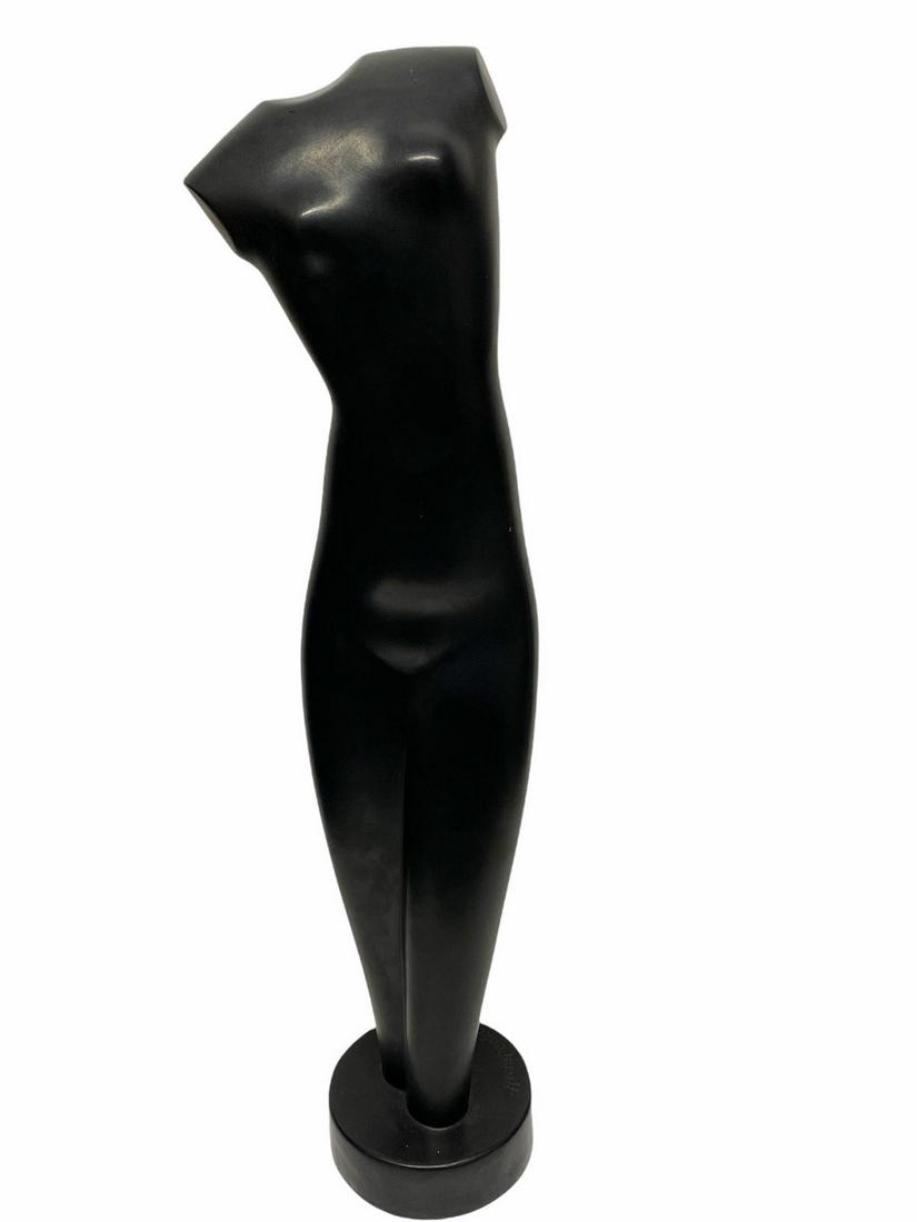 Alexander Archipenko (American, 1887-1964) Female Torso: Alexander Archipenko (American, 1887-1964) Female Torso Terracotta Painted Black Inscribed Archipenko 1948 measures H: 24"
