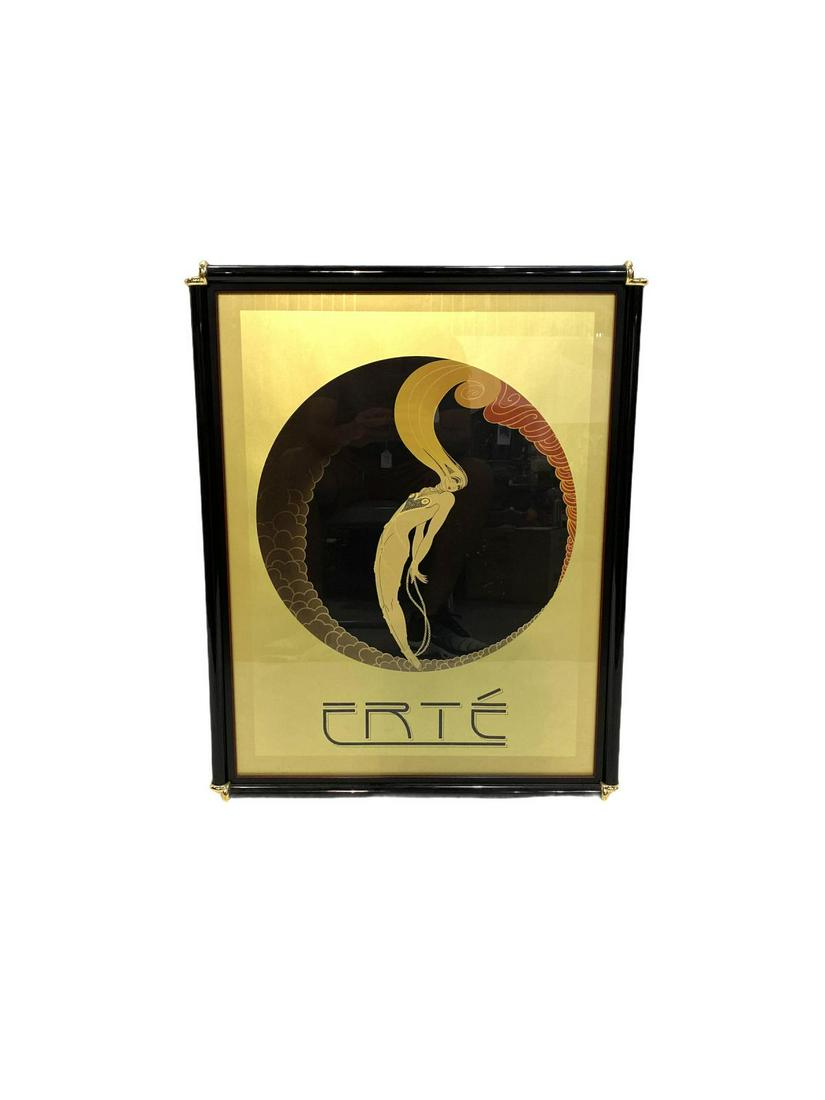 Signed Erte Romain De Tirtoff Art Deco Special Edition: Signed Erte Romain De Tirtoff Art Deco Special Edition Poster Emotions Love pencil signed in the plate measures 24" x 18", 1 1/2" frame