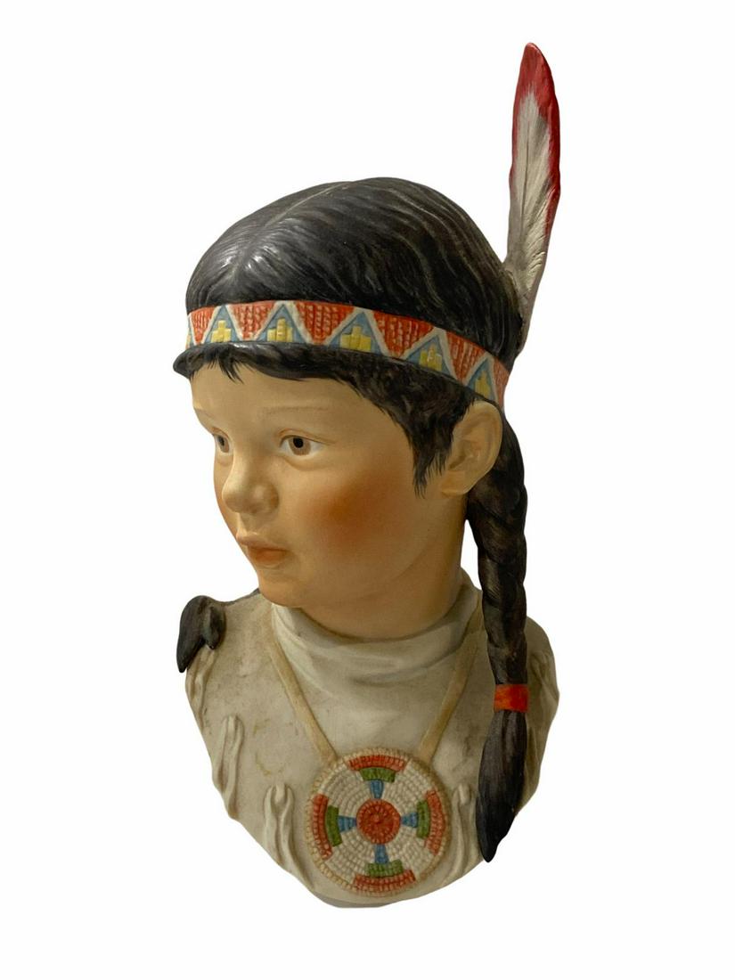 Cybis Porcelain Indian Bust Figure: Cybis Porcelain Indian Bust Figure measures H: 10"