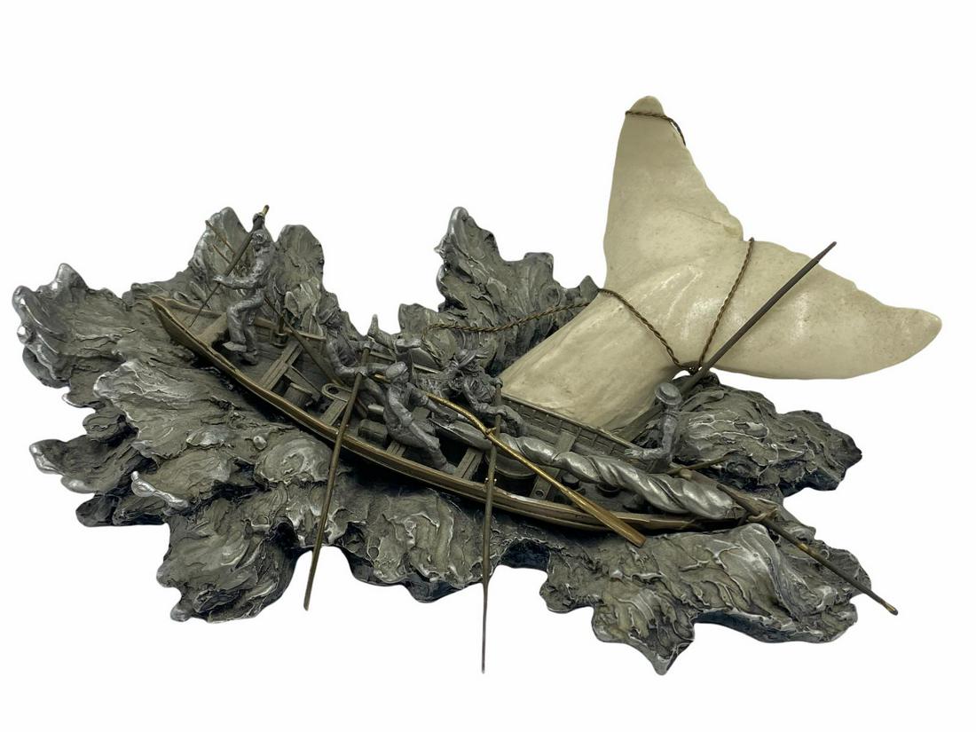 Chilmark Pewter Sculpture Moby Dick White Whale: Chilmark Pewter Sculpture Moby Dick White Whale edition 404/2500 measures 3" x 8" x 6"