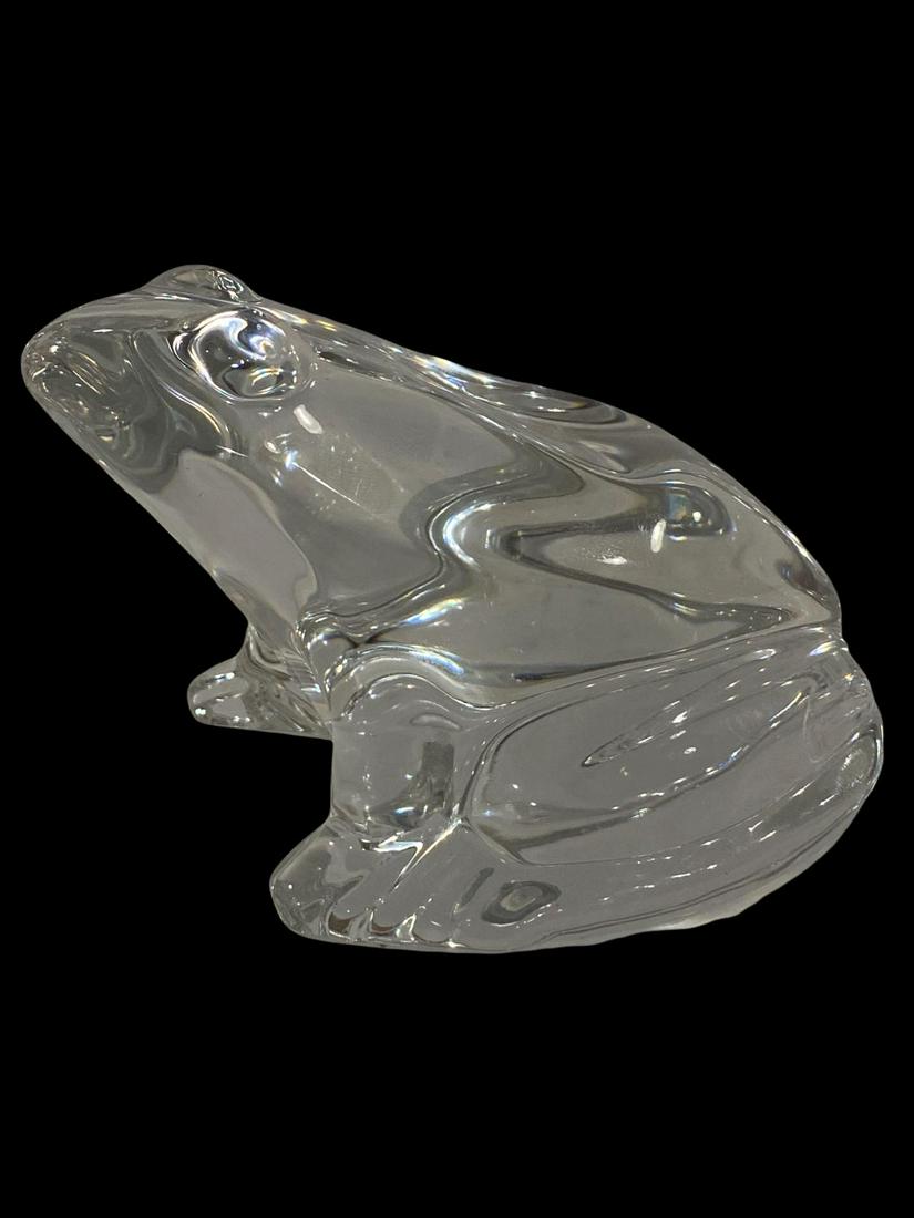 Baccarat France Crystal Frog Figure: Baccarat France Crystal Frog Figure measures 2 1/2" x 3"
