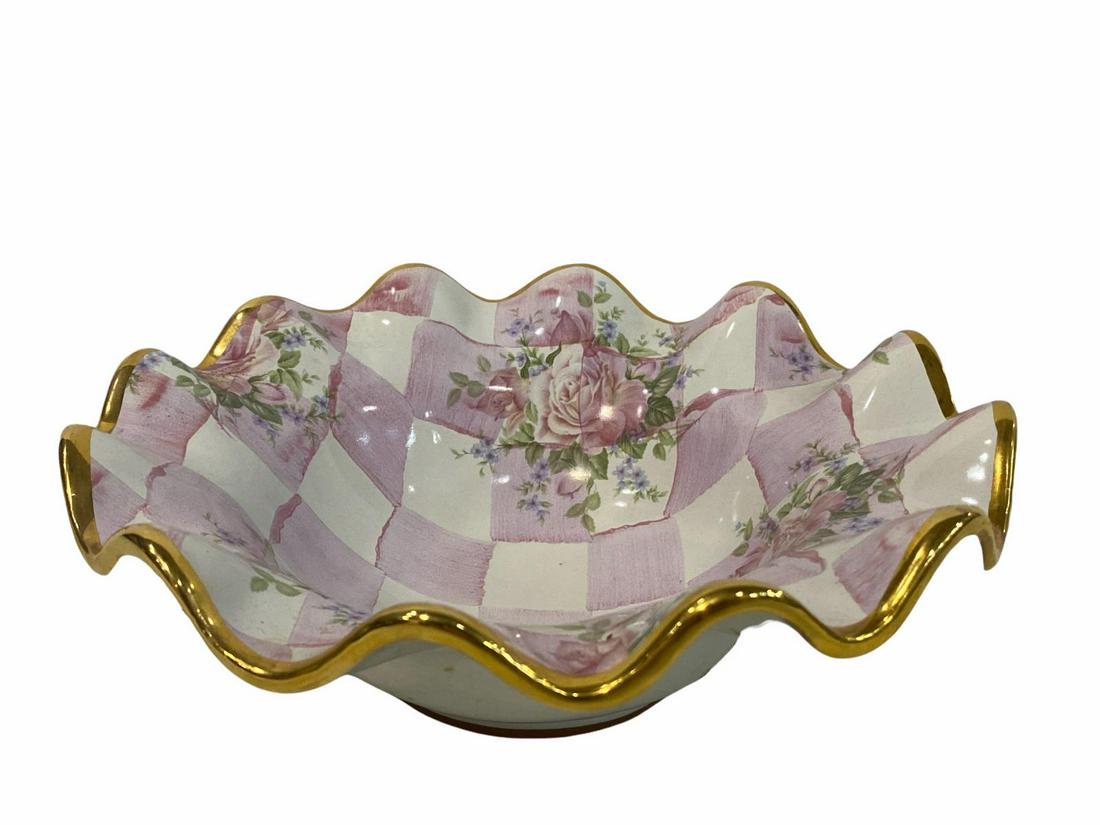 Mackenzie Child Aurora New York Ruffle Bowl: Mackenzie Child Aurora New York Ruffle Bowl measures 3" x 8"