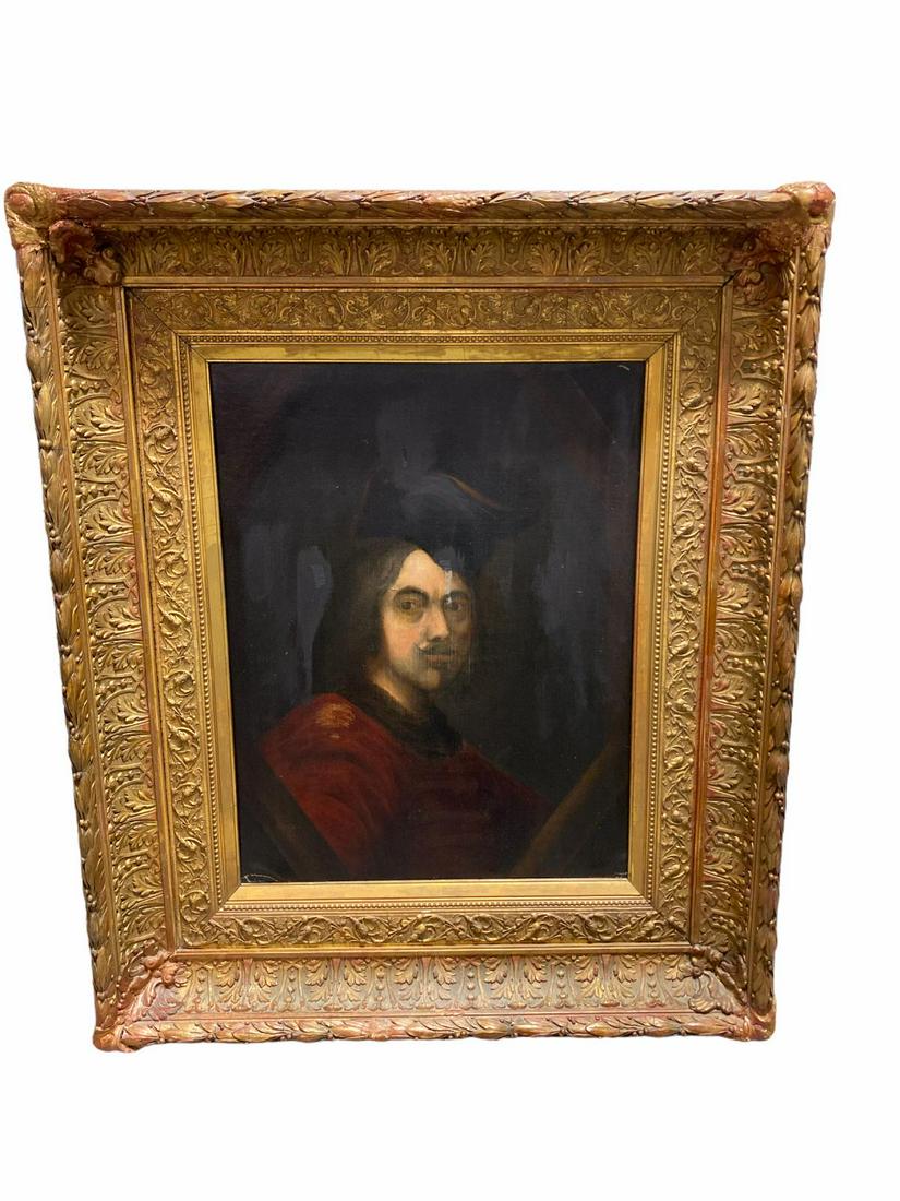 Pierre Mignard (French, 1612-1695) Portrait Oil: Pierre Mignard (French, 1612-1695) Portrait Oil Painting on Canvas measures H: 25 3/4" x W: 21", 4 3/8" frame