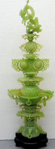 Rare Palatial 19th Century Jade Incense Burner: Rare, palatial 19th Century Jade Incense Burner. Stunning jade incense burner with fabulous hand carved detail and moveable rings and balls. This jade incense burned truly makes a statement. For many 
