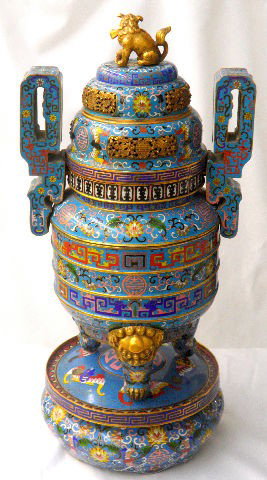 Antique Chinese Cloisonne Incense Burner - 2