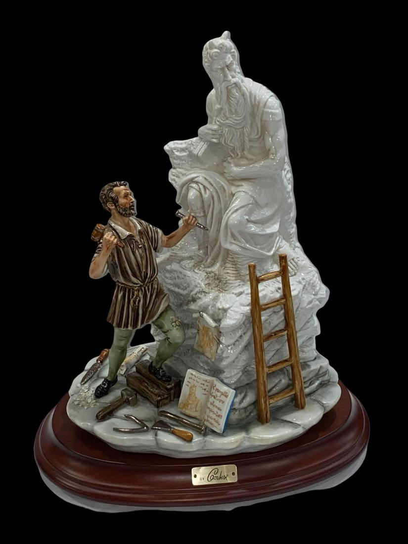 Signed Germano Cortese Capodimonte Porcelain Moses by Michelangelo Limited Edition Sculpture: Signed Germano Cortese Capodimonte Porcelain Moses by Michelangelo Limited Edition Sculpture. Signed and numbered 700/285 measures 12" x 17"
