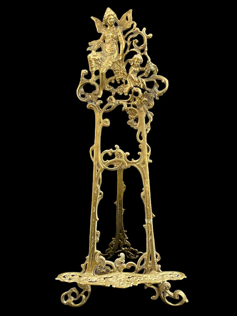 European Bronze Hand Chased Easel: European Bronze Hand Chased Easel measures L: 24"