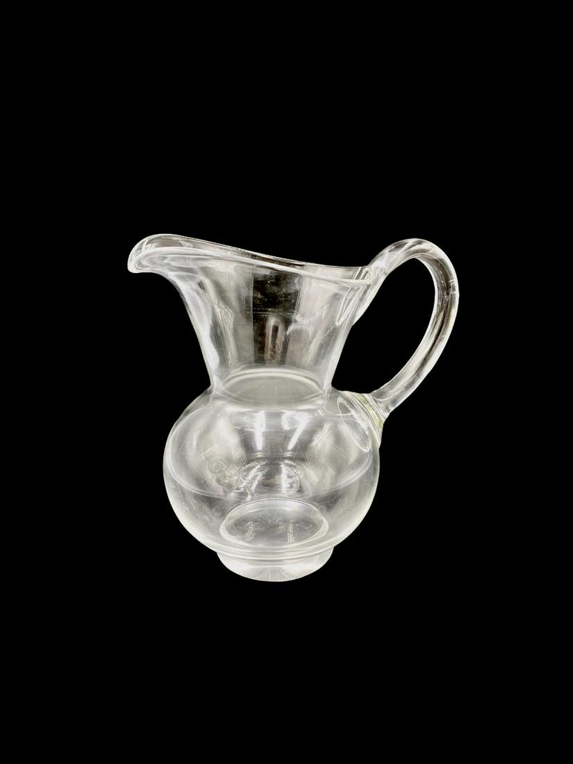 Steuben Glass Water Pitcher: Steuben Glass Water Pitcher measures 9" x 9"