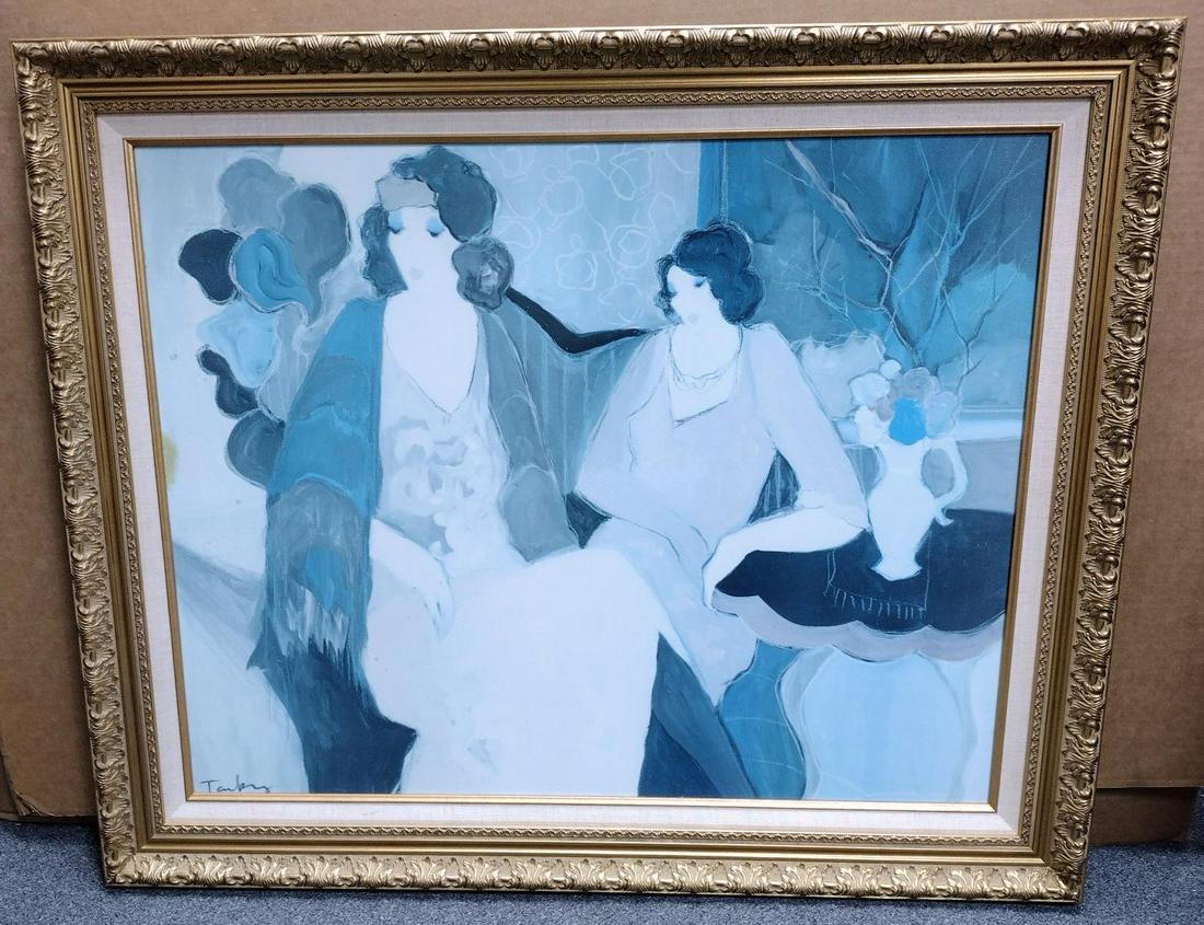 Signed Itzchak Tarkay (1935-2012) Screenprint on Canvas Wanting: Signed Itzchak Tarkay (1935-2012) Screenprint on Canvas Wanting measures 23" x 32", with certificate of authenticity on back