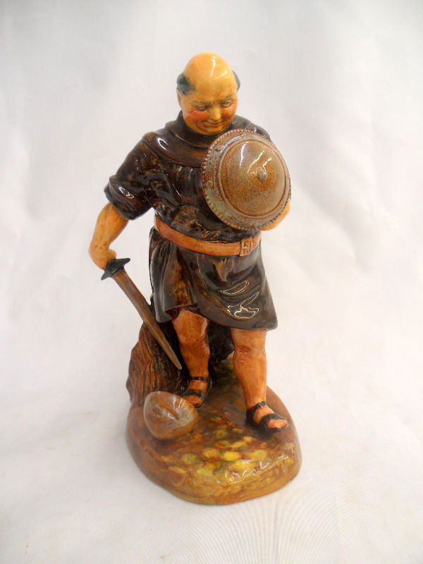 Royal Doulton "Friar Tuck" #2143: Beautiful Royal Doulton entitled "Friar Tuck" and is numbered #2143. Designed by M. Danes. This figurine depicts a obese warrior. Retail price is $575.00. It is in good condition. Measures 7 1/4" high