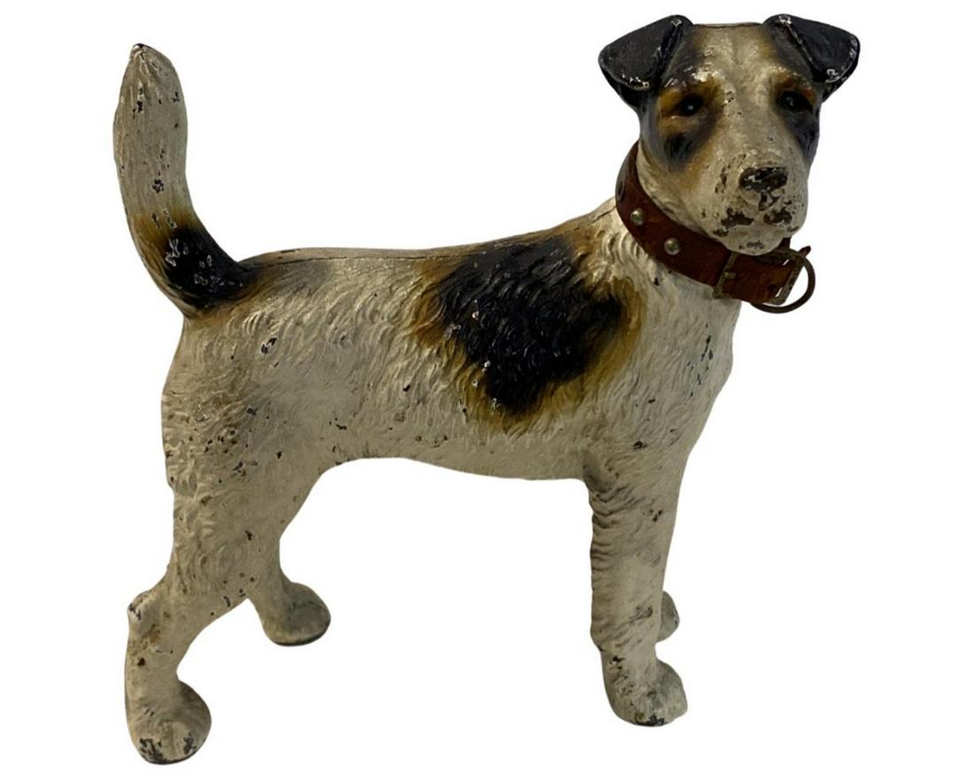 American Hand Painted Cast Iron Dog Doorstopper: American Hand Painted Cast Iron Dog Doorstopper measures H: 8 1/2" x L: 8"