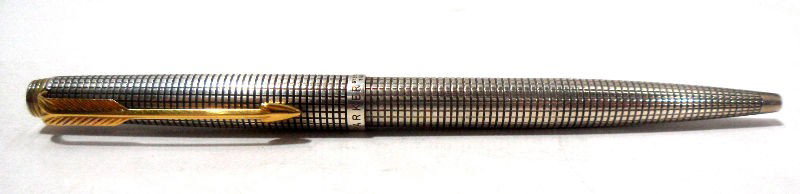 Parker Sterling Silver Ballpoint Pen: Parker sterling silver ballpoint push pen. This pen is hand made in USA & marked Parker, Sterling Silver & Made In USA.