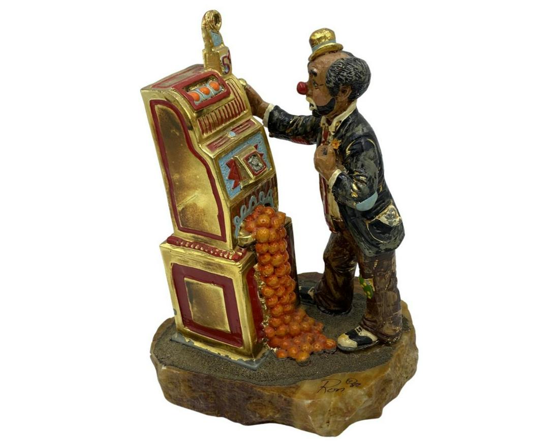 Ron Lee Limited Edition Clown with Slot Machine Sculpture: Ron Lee Limited Edition Clown with Slot Machine Sculpture measures H: 10"