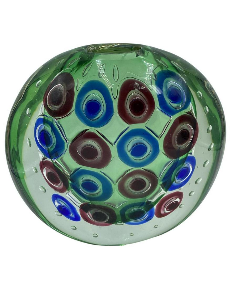 Luigi Onesto Murano Art Italian Glass Vase: Luigi Onesto Murano Art Italian Glass Vase measures 10" 10"