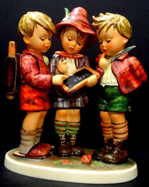 Hummel "School Boys" Porcelain Figurine #170/1: Fabulous Hummel "School Boys" porcelain figurine, reference number 155862. Made in W. Germany. Retail price - $1,600.00. Measures 7 1/2" tall. Shipping within the continental US is $30 plus Required i