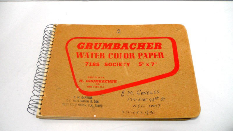 Chaim Gross Sketchbook: Chaim Gross sketchbook with a collection of watercolors and ink sketches from 1968/1969. The images are stunning little masterpieces, and they come complete in a spiral bound book of watercolor paper.
