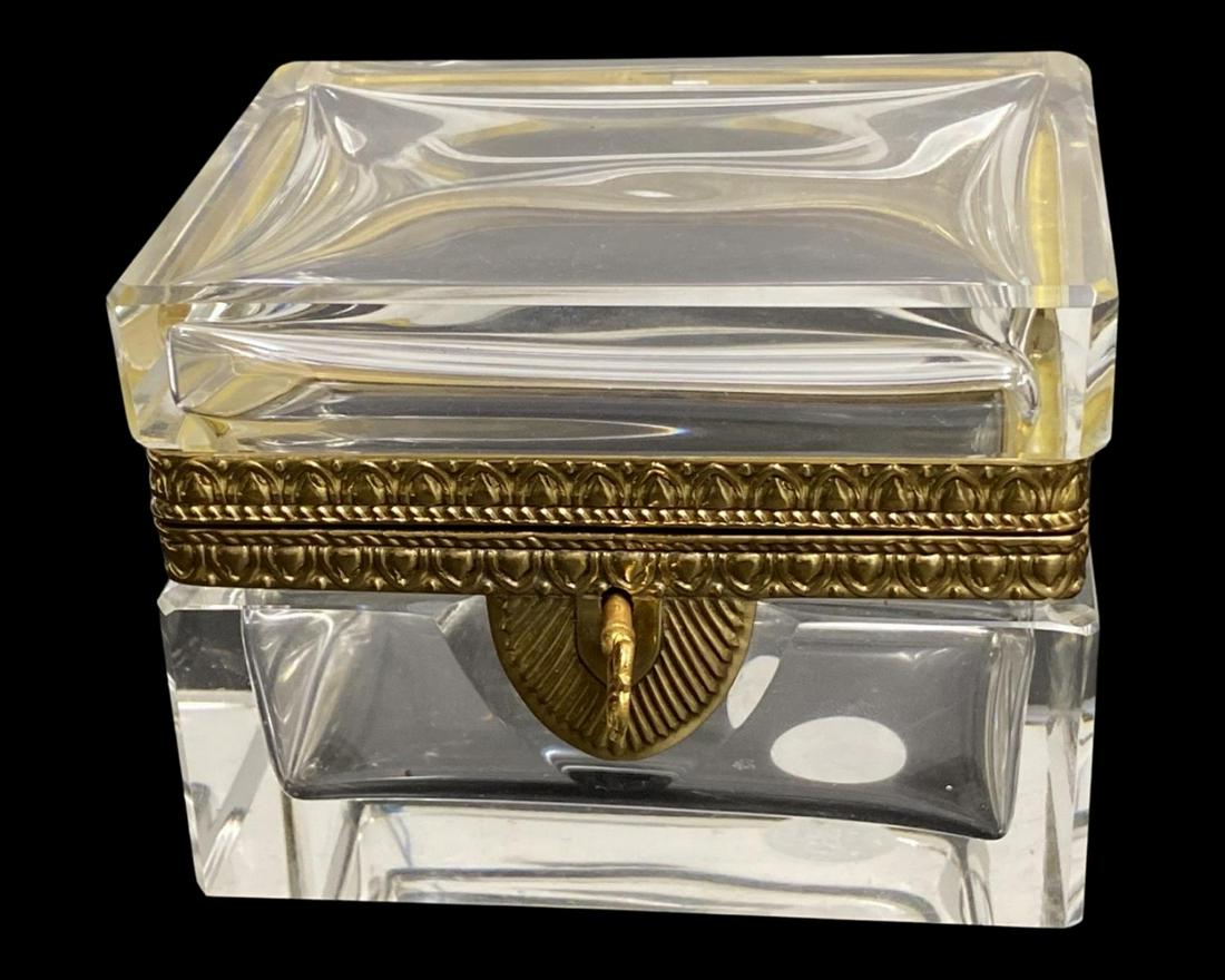 French Crystal and Gilt Brass Hinged Box (1 of 2)