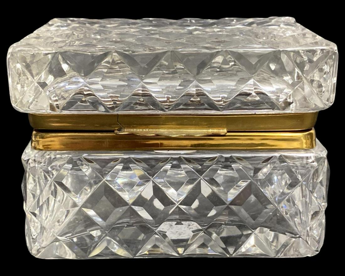 Baccarat Style French Crystal Hinged Box (1 of 2)