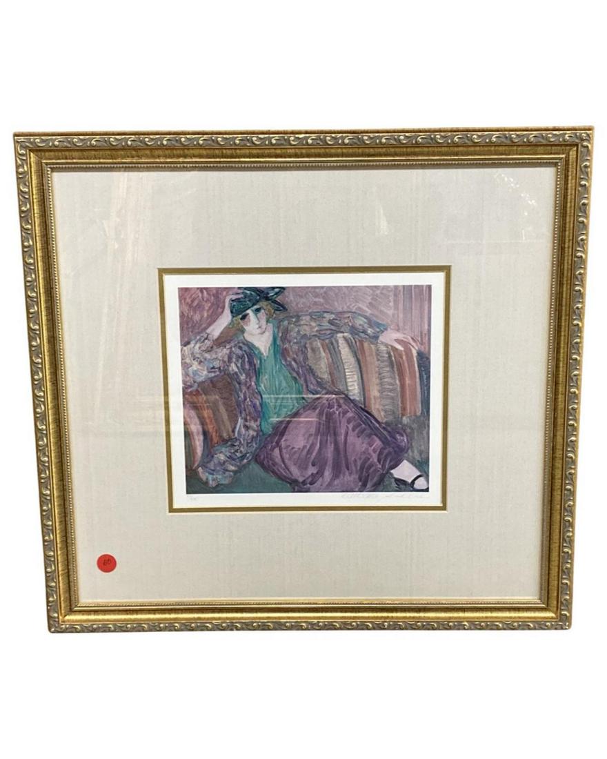 Barbara Wood Artist Signed Limited Edition Print in Color Pensive Woman (1 of 3)