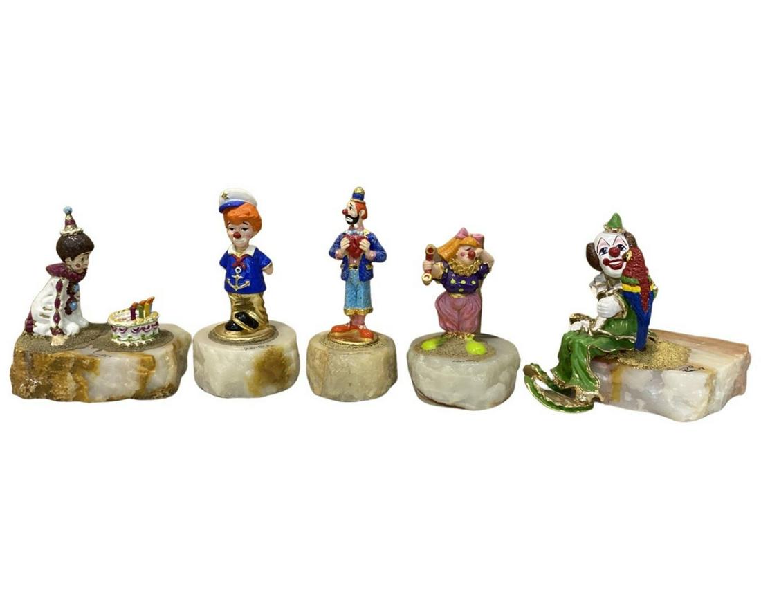 Collection of Five Ron Lee Clown Limited Edition Sculptures (1 of 2)