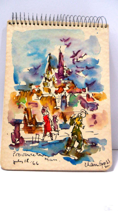 Chaim Gross Sketchbook: Chaim Gross sketchbook with a collection of watercolors and ink sketches from 1966/1967. The images are stunning little masterpieces, and they come complete in a spiral bound book of watercolor paper.