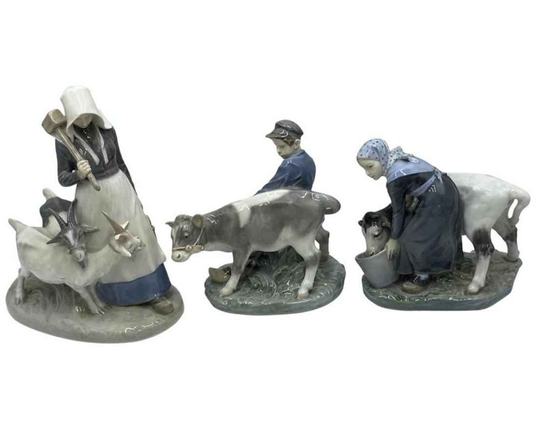 Lot of Three Royal Copenhagen Porcelain Figurines (1 of 2)
