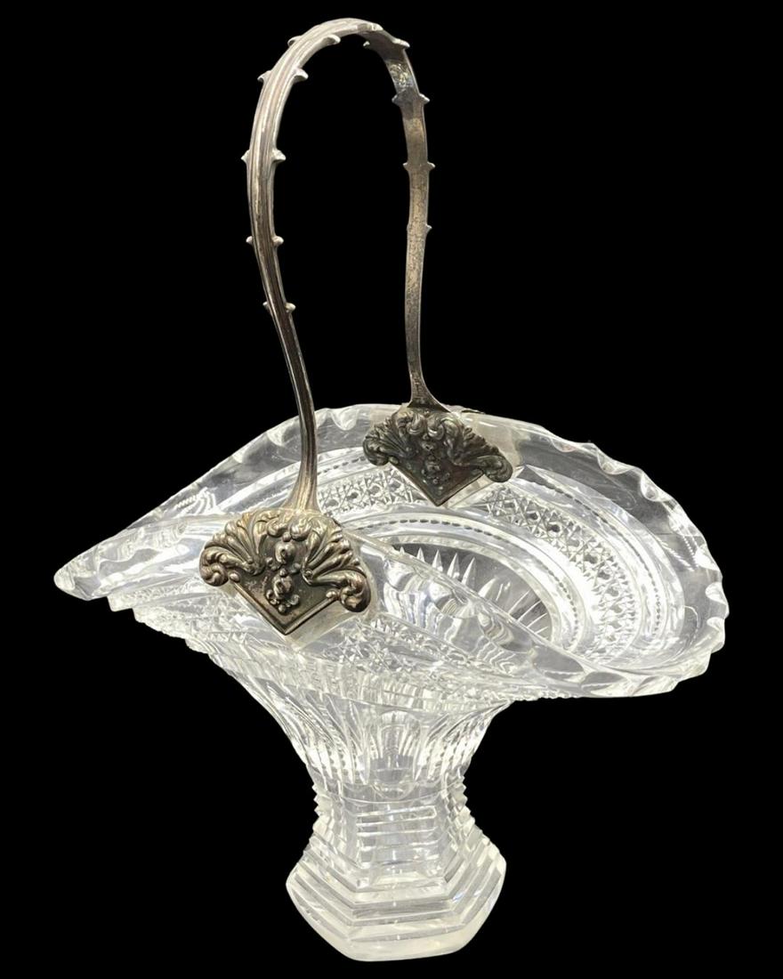 Tiffany & Co Cut Crystal and Sterling Silver Handle Basket (1 of 2)
